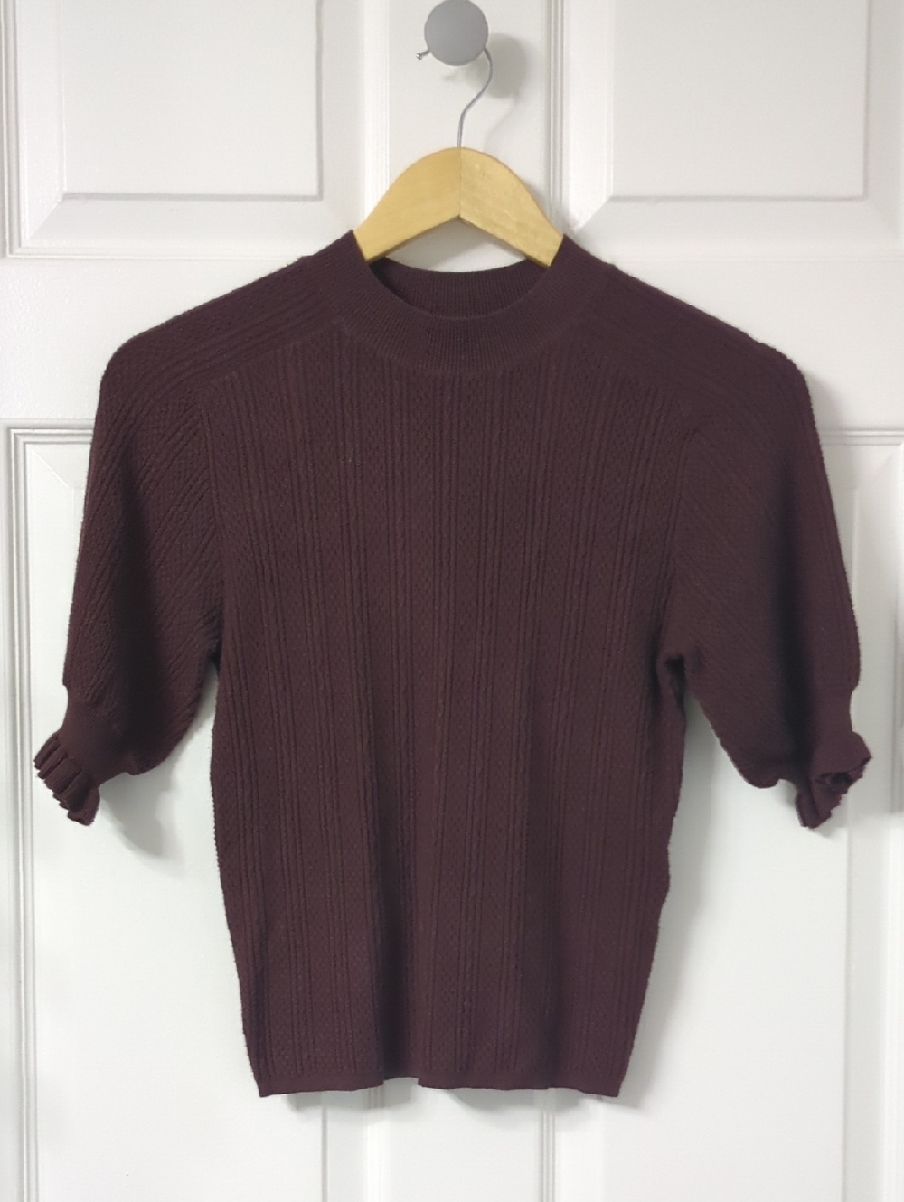 Sezane Adele Jumper In Chocolate, Size XS - Picture 4 of 10
